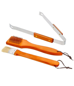 Set Barbecue 18 Pezzi Con Valigetta Bbq Grill Acciaio Inox Manico Legno 6498010         