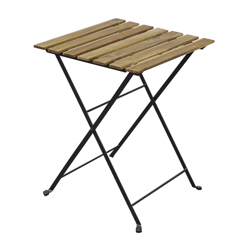 Set Bistrò In Ferro E Acacia Fsc Scura - 2 Sedie E Un Tavolo 55X54 Cm Moia