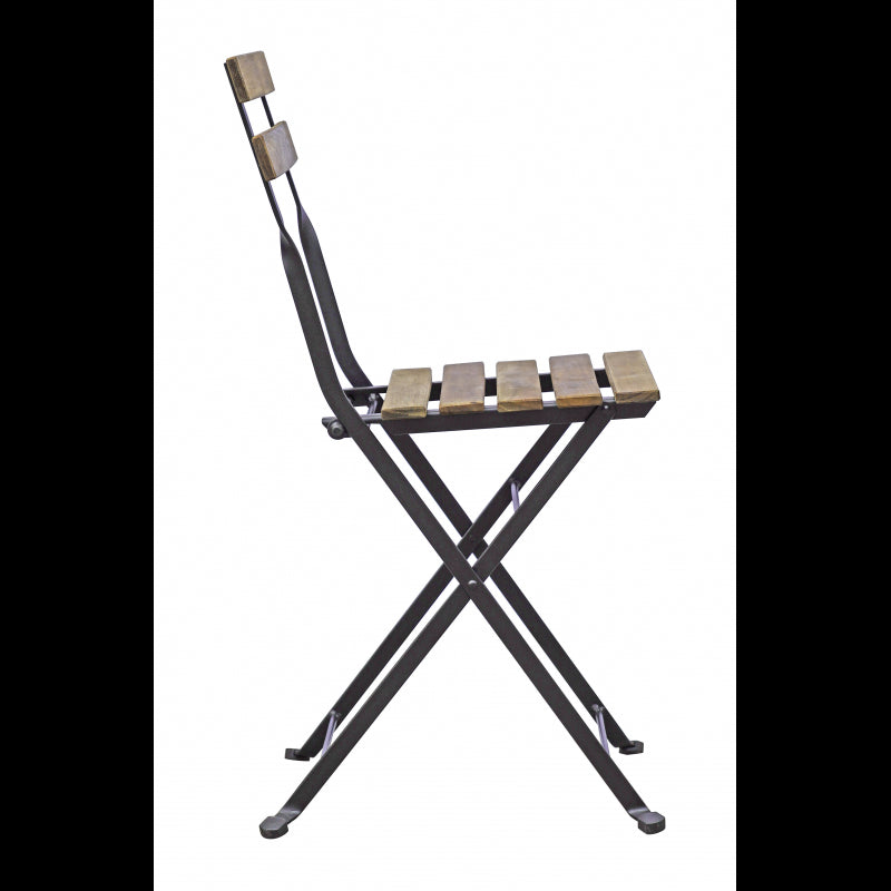 Set Bistrò In Ferro E Acacia Fsc Scura - 2 Sedie E Un Tavolo 55X54 Cm Moia