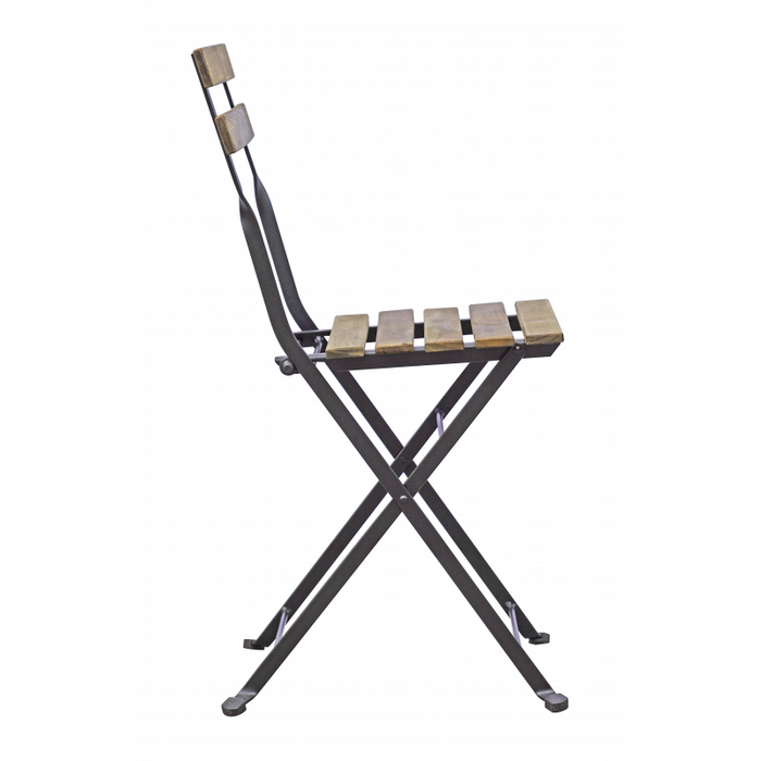 Set Bistrò In Ferro E Acacia Fsc Scura - 4 Sedie E Un Tavolo 100X54 Cm Moia