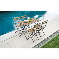 Set Bistrò In Ferro E Acacia Fsc Scura - 4 Sedie E Un Tavolo 100X54 Cm Moia