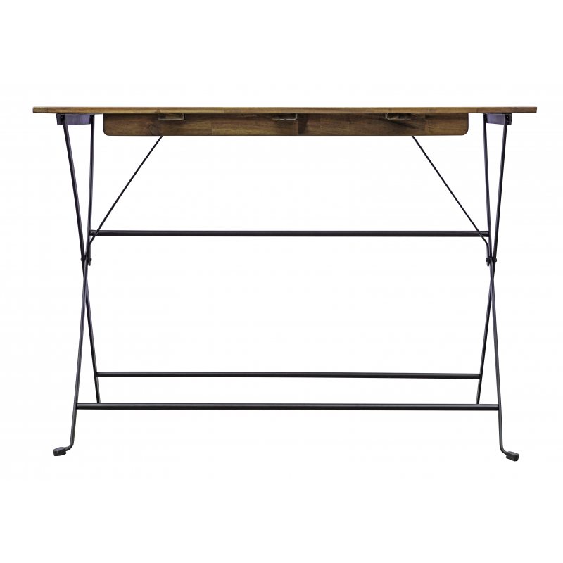 Set Bistrò In Ferro E Acacia Fsc Scura - 4 Sedie E Un Tavolo 100X54 Cm Moia