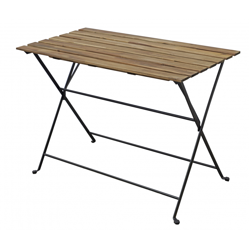 Set Bistrò In Ferro E Acacia Fsc Scura - 4 Sedie E Un Tavolo 100X54 Cm Moia