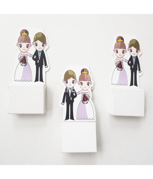 Set Bomboniera Bomboniere Sposi Cartoon Scatolina Portaconfetti Porta Confetti         