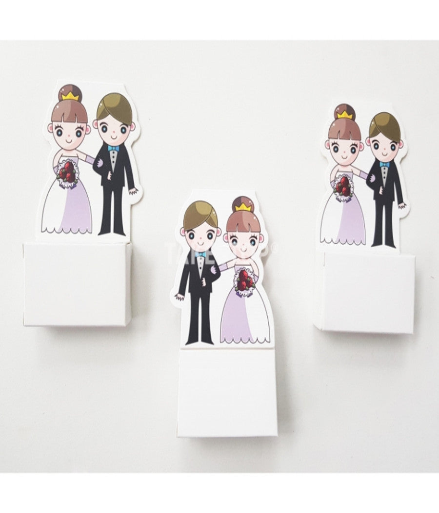 Set Bomboniera Bomboniere Sposi Cartoon Scatolina Portaconfetti Porta Confetti         