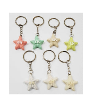 Set Bomboniera Bomboniere Stella Marina 18 Anni Compleanno Ceramica Porta Chiavi         