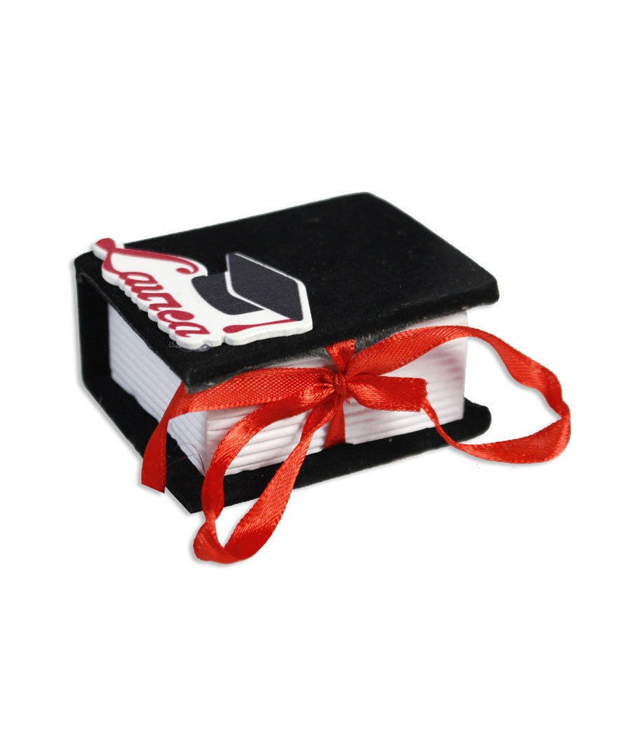 Set Bomboniera Festa Di Laurea Porta Confetti Con Vassoio A Libro Nero Velluto         