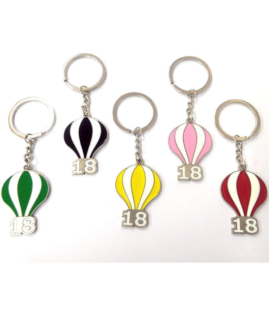 Set Bomboniere Per Compleanno Festa 18 Anni Mongolfiera Porta Chiavi Portachiavi         