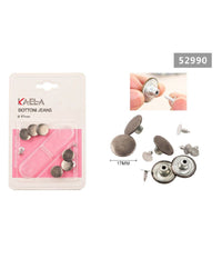 Set Bottoni Bottone Liscio Per Pantaloni Giacca Jeans à¸ 17mm Perni Argento 52990         