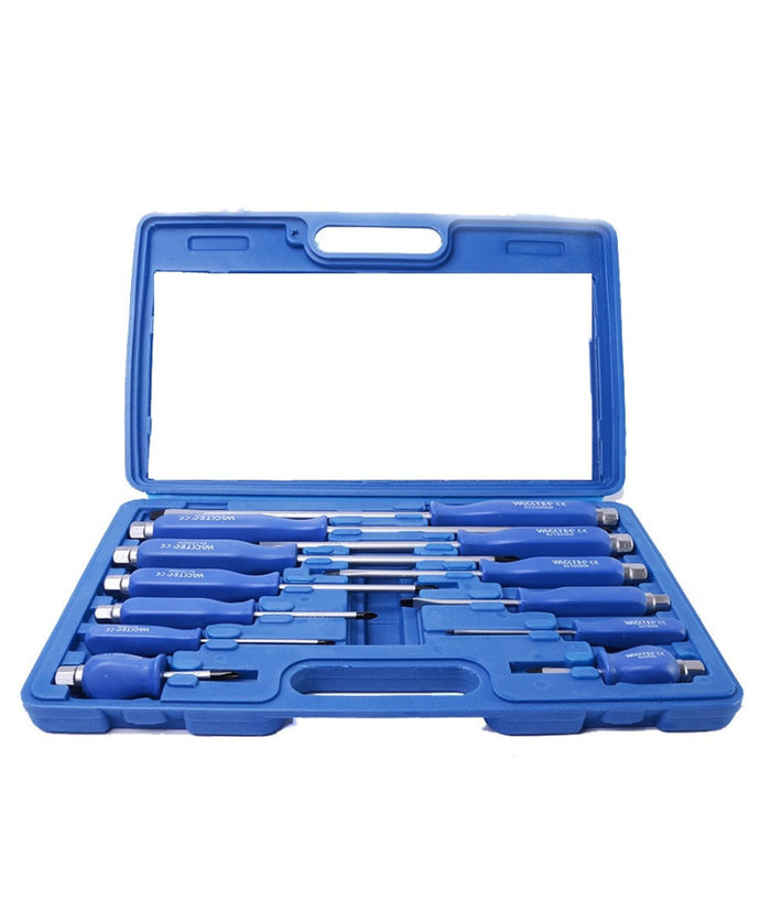 Set Cacciaviti 12 Pz. Cromo Vanadio Calamitati In Valigetta Di Plastica         