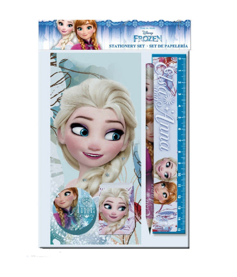Set Cancelleria Per Scuola Frozen Anna E Elsa Materiale Didattico Bambini 6 Pz         