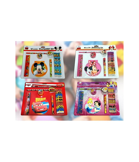 Set Cancelleria Scuola 12 Pezzi Con Personaggi Disney Stationary Set In Blister         