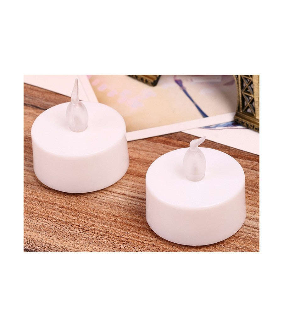 Set Candele Candeline A Batteria Tea Light A Led Multicolore Rgb Effetto Fiamma         