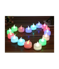 Set Candele Candeline A Batteria Tea Light A Led Multicolore Rgb Effetto Fiamma         
