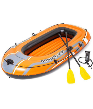 Set Canotto Gommone Kondor 3000 232x115x36cm Con Remi 124 Cm Pompa Manuale 61102         