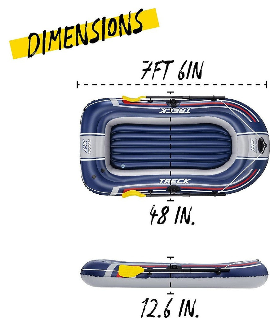 Set Canotto Gonfiabile Gommone Treck X1 228x121x36cm Con Remi Pompa Pedale 61083         