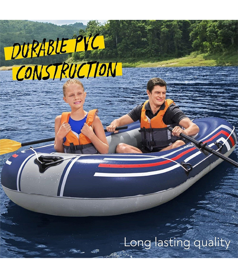 Set Canotto Gonfiabile Gommone Treck X1 228x121x36cm Con Remi Pompa Pedale 61083         