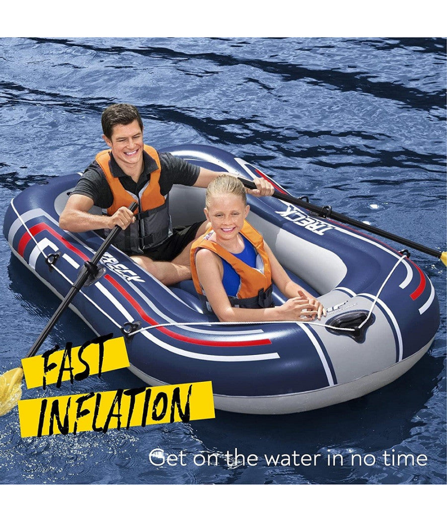 Set Canotto Gonfiabile Gommone Treck X1 228x121x36cm Con Remi Pompa Pedale 61083         