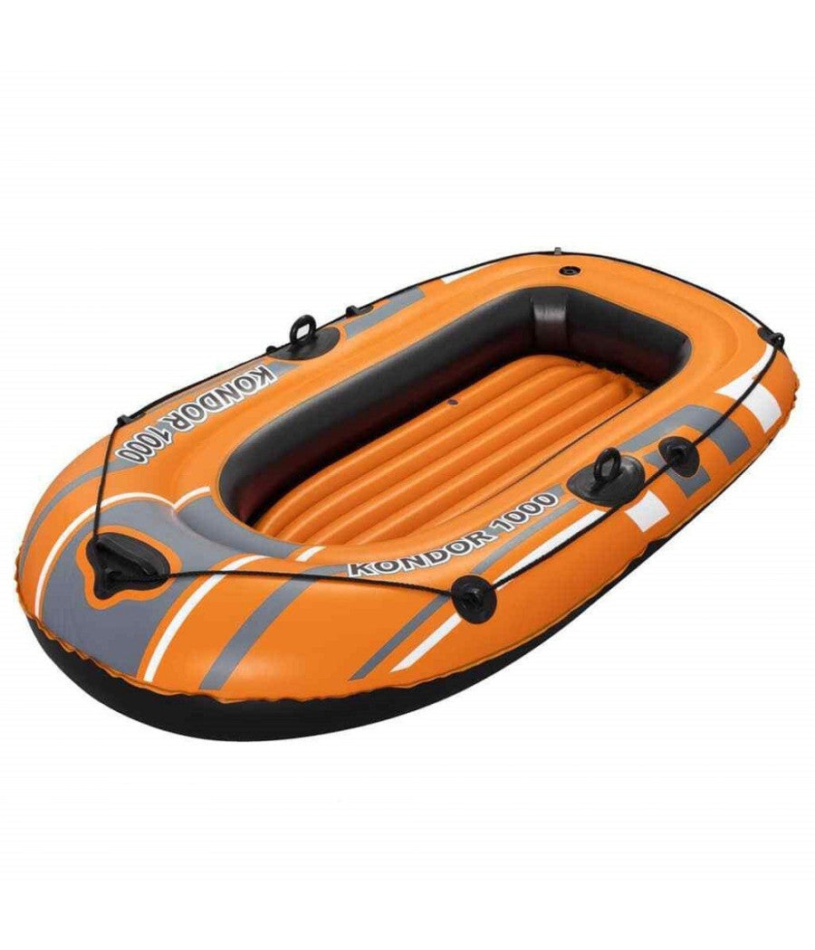 Set Canotto Kondor 1000 Con Remi Gommone Gonfiabile 155x93cm Per 1 Persona 61078         