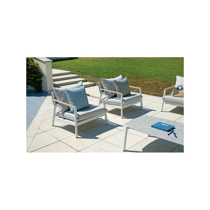 Set cassis MOIA in alluminio bianco e teak bianco