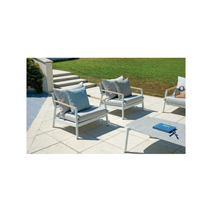 Set cassis MOIA in alluminio bianco e teak bianco