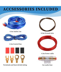 Set Cavi Per Amplificatori Auto 8ga Cablaggio Amplificatore Subwoofer Audio Amp         
