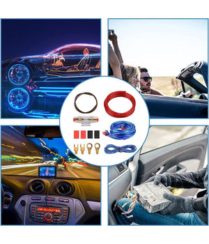 Set Cavi Per Amplificatori Auto 8ga Cablaggio Amplificatore Subwoofer Audio Amp         