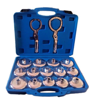 Set Chiave A Tazza Per Filtro Olio 16 Pz Auto Universale Attrezzo Officina         