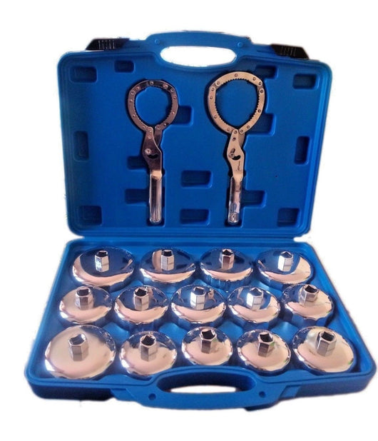 Set Chiave A Tazza Per Filtro Olio 16 Pz Auto Universale Attrezzo Officina         