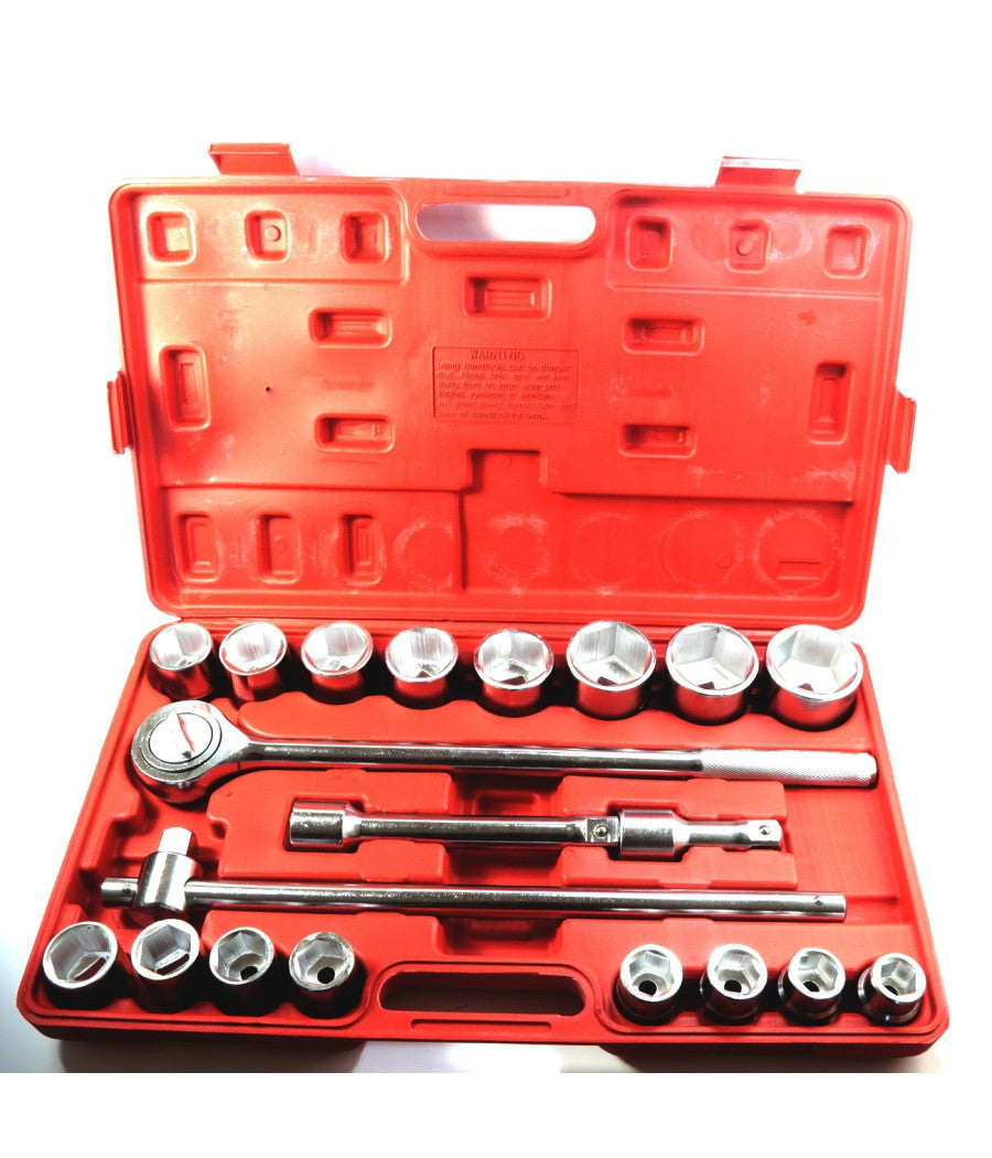 Set Chiavi A Bussola 3/4 21 Pz. 19-50mm Per Camion E Trattori Chrome Vanadium         