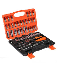 Set Chiavi A Bussola Con Cricchetto 53 Pezzi Chrome Vanadium In Valigetta         