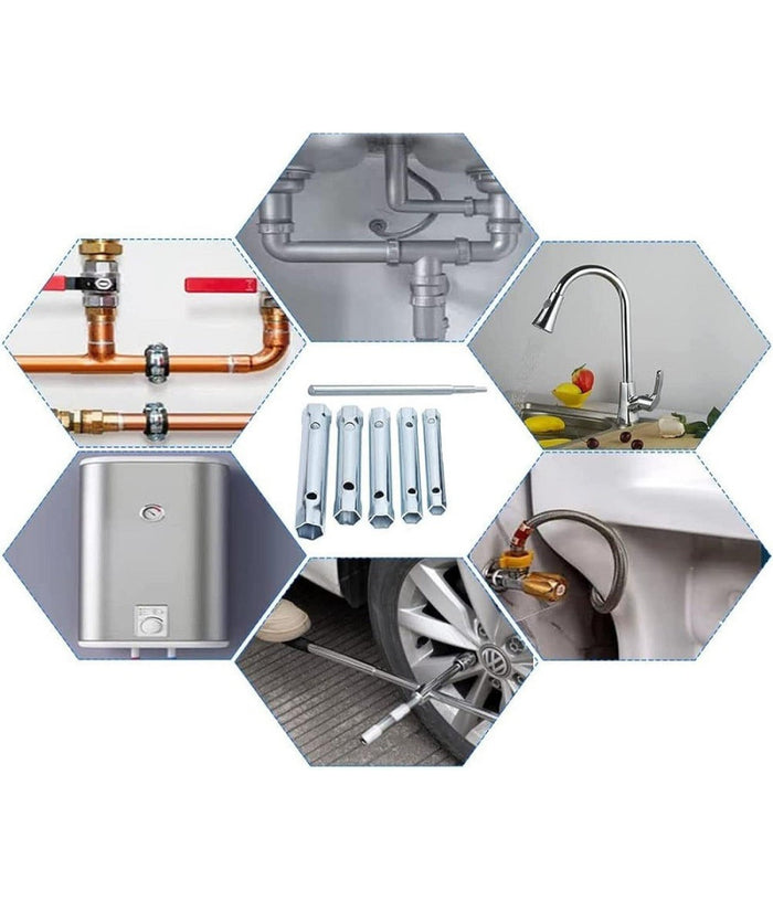 Set Chiavi A Tubo 6-22mm Esagonali 10pz Chiavini Tubolari Leva A T Idraulica         