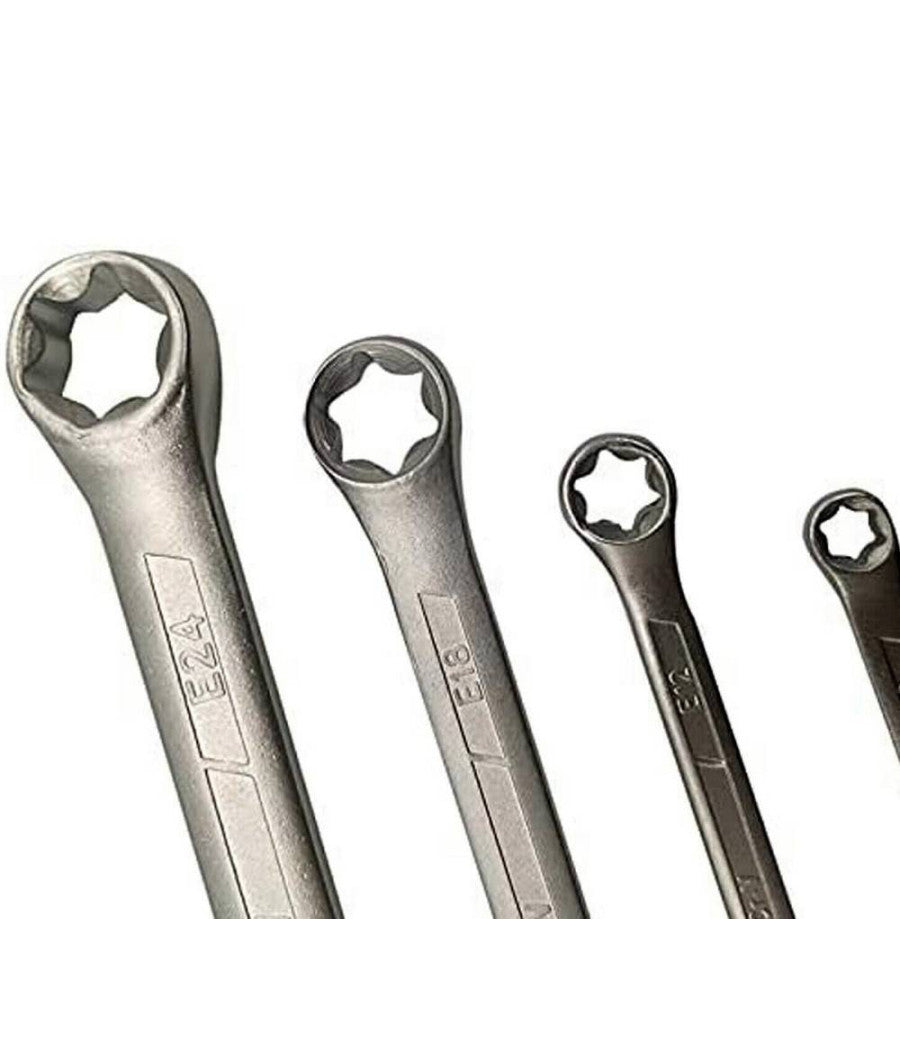 Set Chiavi Combinate Doppia Testa Torx Femmina 4pz Misure Da E6-e24 Dritte 01004         