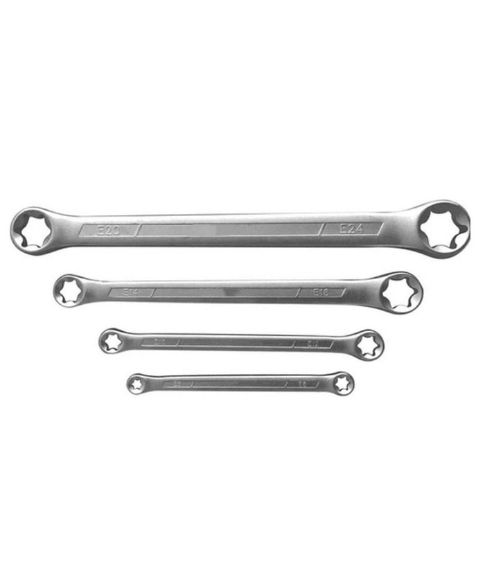 Set Chiavi Combinate Doppia Testa Torx Femmina 4pz Misure Da E6-e24 Dritte 01004         