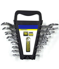 Set Chiavi Inglesi Combinate 8pz 6-22mm In Acciaio Cromo Vanadio Con Astuccio         