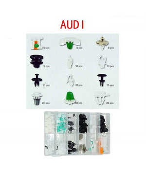 Set Clip Di Fissaggio Per Auto Audi Confezione 150 Pezzi Ricambi Plastica         