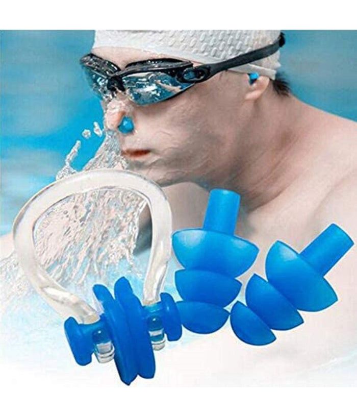 Set Clip Naso Nuoto + Tappi Per Orecchie Immersioni Subacquee Assortiti 605431         