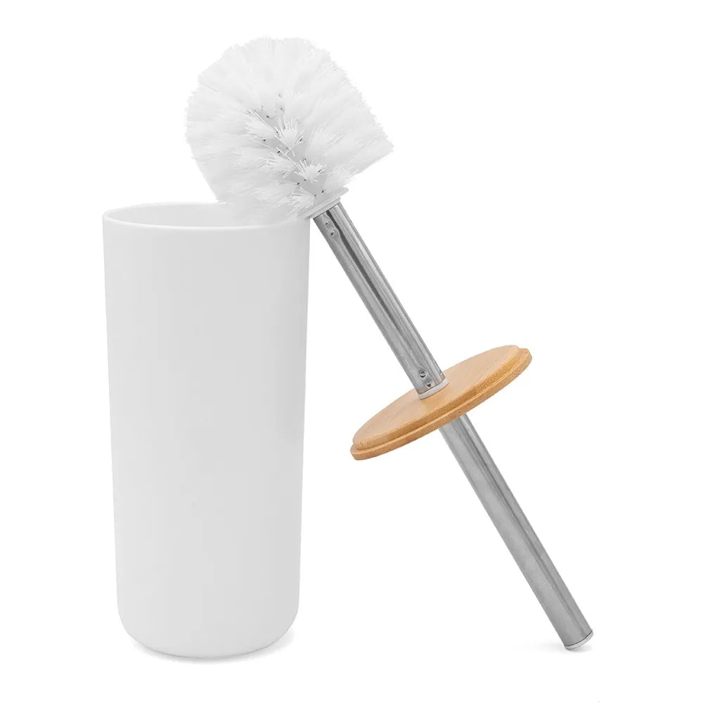 Set completo accessori bagno da appoggio in abs bianco e bambù Surf