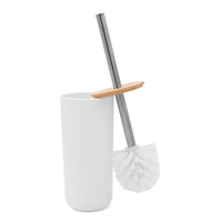 Set completo accessori bagno da appoggio in abs bianco e bambù Surf