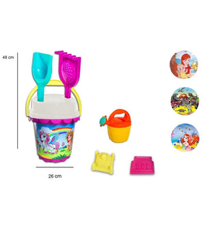 Trade Shop - Set Completo Secchiello Accessori Giochi Mare Bambini Con Grafica 26x48cm 114411 -