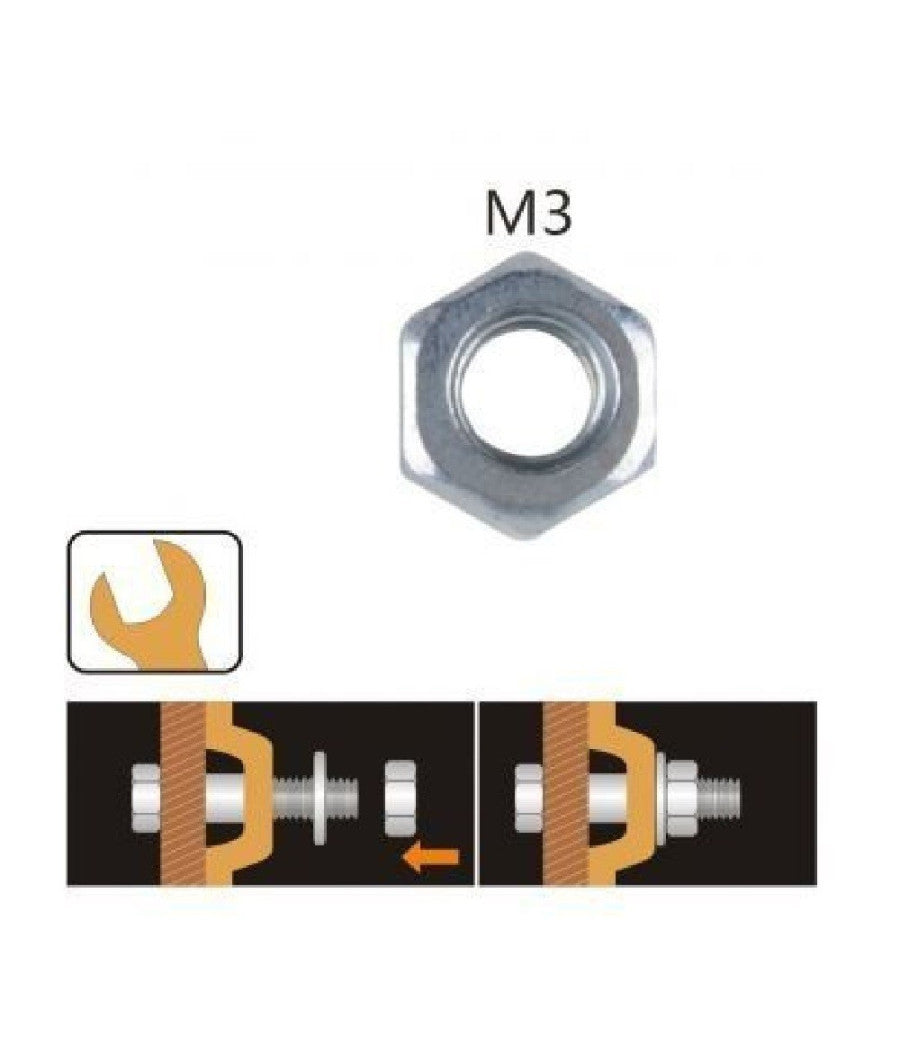 Set Confezione 39 Gr. Dado Dadi Esagonali Bulloni Dimensione M3 Filettati 90849         