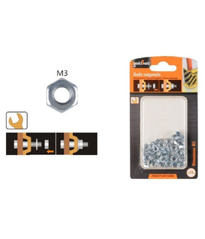 Set Confezione 39 Gr. Dado Dadi Esagonali Bulloni Dimensione M3 Filettati 90849         