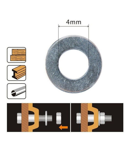 Set Confezione 44gr Rondelle Piane Piatte Cuscinetto In Acciaio Diam. 4 Mm 90827         