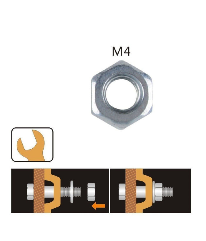 Set Confezione 50gr. Dado Dadi Esagonali Bulloni Dimensione M4 Filettati 90850         