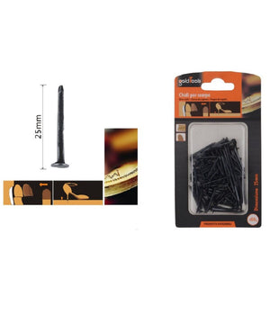 Set Confezione 60 Gr Chiodi Per Scarpe 25mm Neri Per Riparazioni Calzolaio 90891         