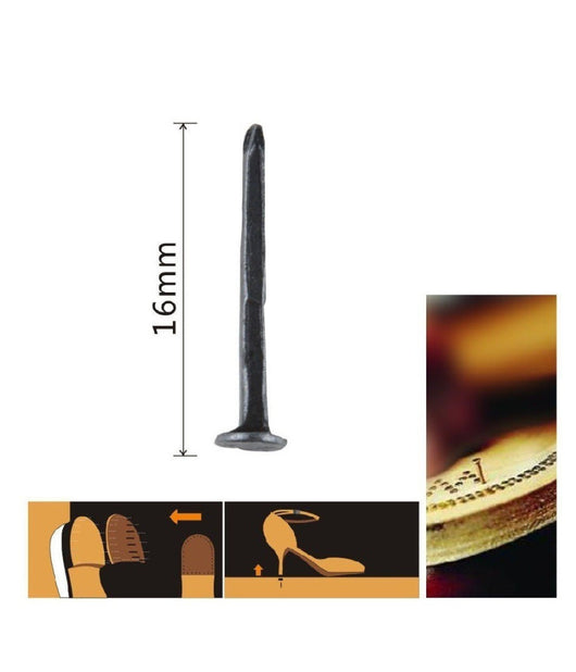 Set Confezione 60gr Chiodi Per Scarpe 16 Mm Neri Per Riparazioni Calzolaio 90888         