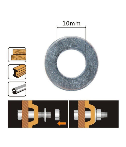 Set Confezione 60gr Rondelle Piane Piatte Cuscinetto In Acciaio Diam. 10mm 90831         