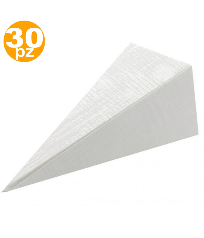 Set Coni Cono Bianco Bomboniera Nascita Matrimoni Compleanno Portaconfetti Riso         