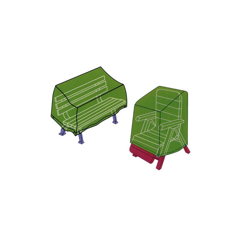 Set coperture 3 pezzi per divano, tavolo e 2 poltrone – PVC verde con elastico – GDLC