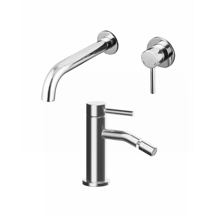 Coppia miscelatori lavabo ad incasso bidet senza scarico cromato | Bette